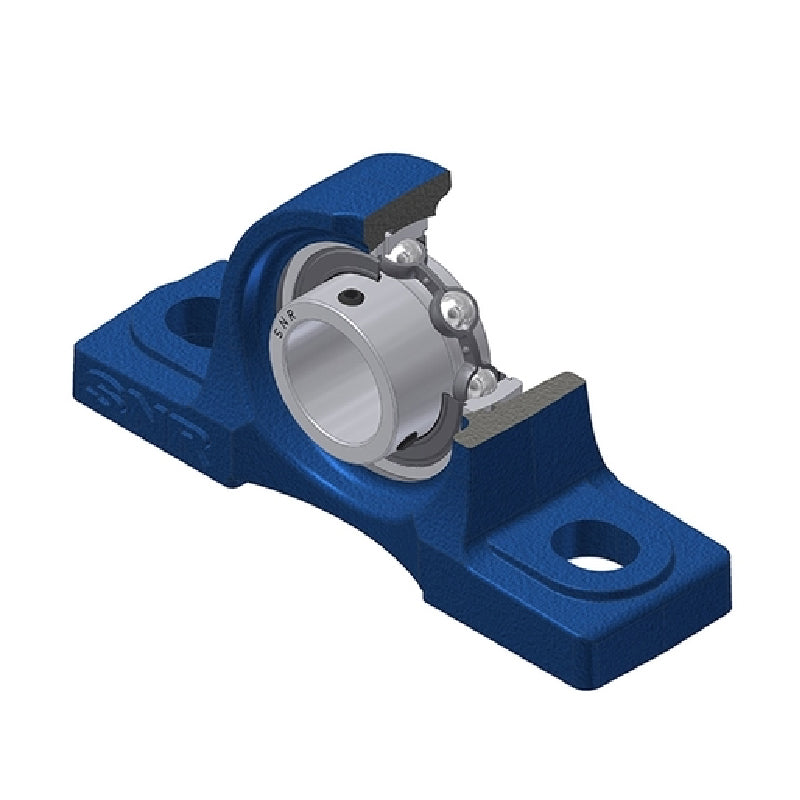 SNR USP211 Metric Cast Iron Two Bolt Pillow / Plummer Block Housing with 55mm Bore Insert - Allow 2-3 Days