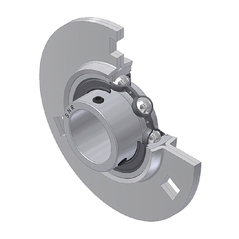 SNR USPF203 Round 3 Bolt Pressed Steel Bearing Housing with 17mm Insert - Allow 2-3 Days