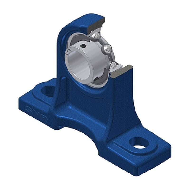 SNR USPH203 Metric Cast Iron High Centre Height Two Bolt Pillow / Plummer Block Housing with 17mm Bore Insert - Allow 2-3 Days