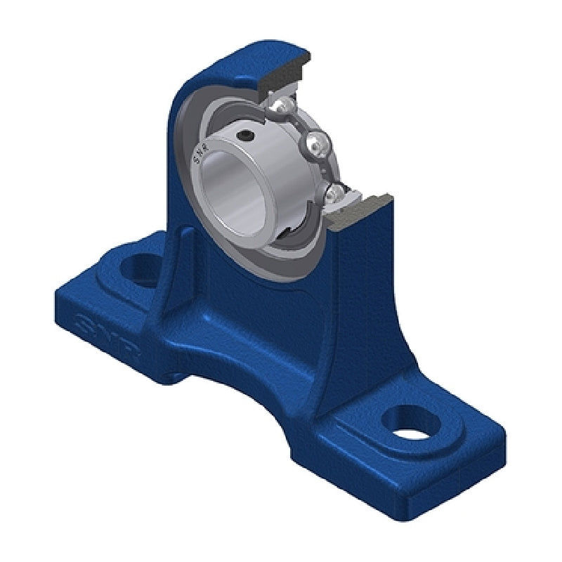 SNR USPH209N Metric Cast Iron High Centre Height Two Bolt Pillow / Plummer Block Housing with 45mm Bore Insert - Allow 2-3 Days