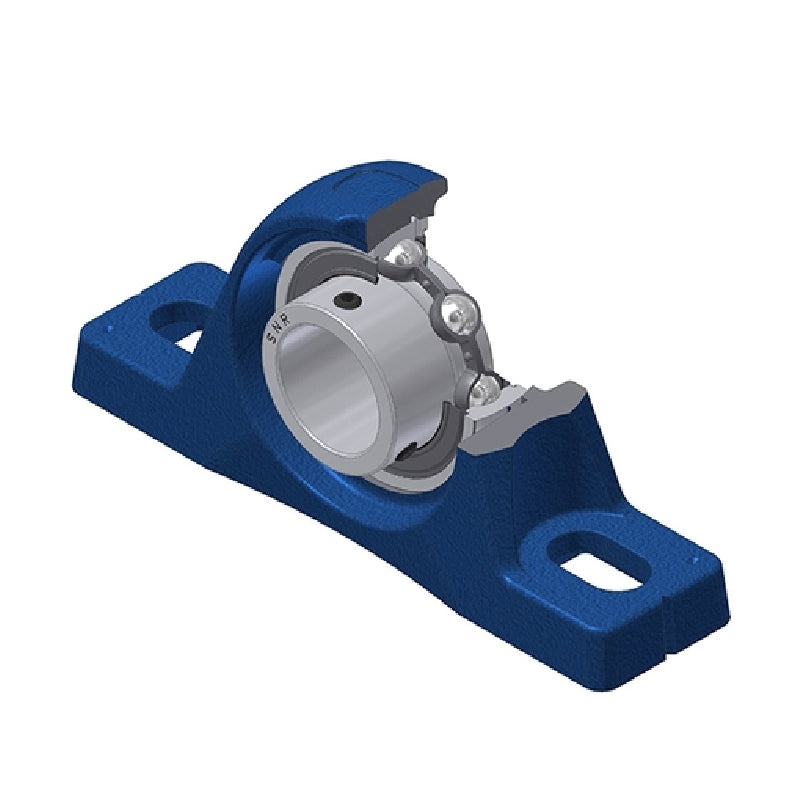 SNR USPLE207 Metric Cast Iron Two Bolt Pillow / Plummer Block Housing with 35mm Bore Insert - Allow 2-3 Days