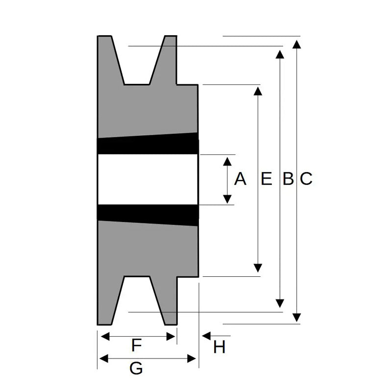 140X1SPA 140mm Pitch Diameter SPA Section Tapered Locking Bush Type Pulley with 1 Groove (Bush not Incl.)