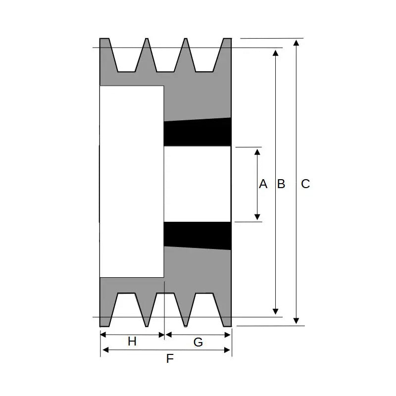 160X3SPA 160mm Pitch Diameter SPA Section Tapered Locking Bush Type Pulley with 3 Grooves (Bush not Incl.)