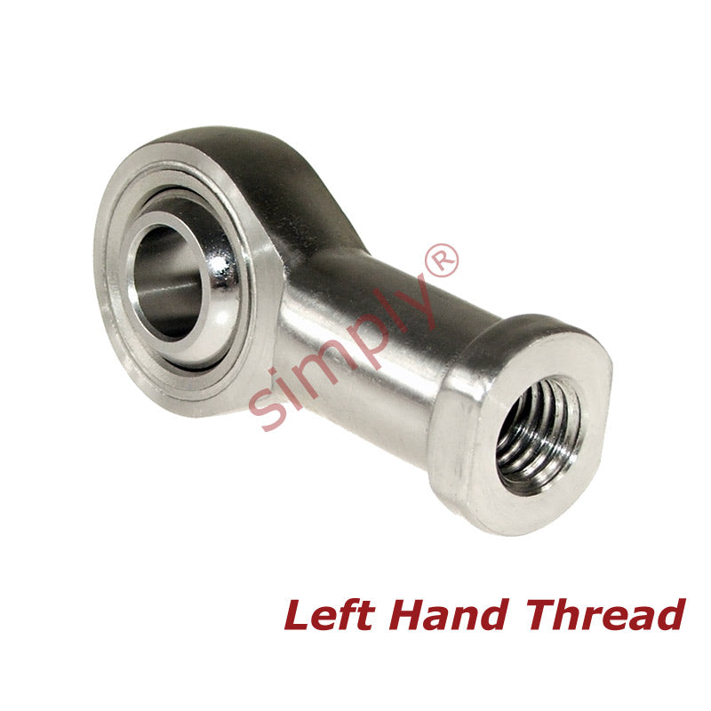 Budget SSPHS20L Left Hand Stainless Steel / PTFE Lined Plain Female Rod End 20mm Bore M20x1.5 Thread