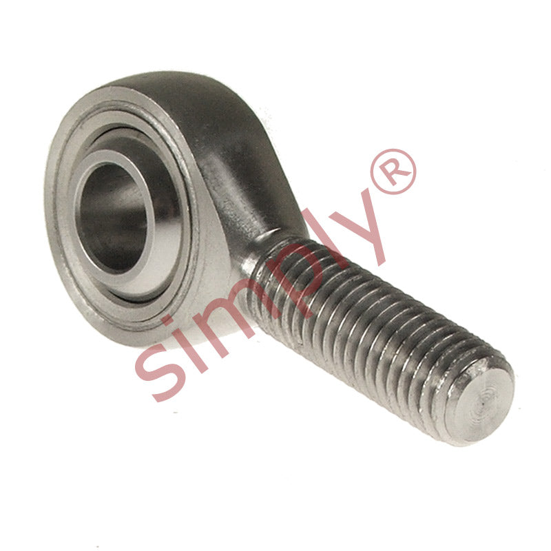 Budget SSPOS30L Left Hand Stainless Steel / PTFE Lined Plain Male Rod End 30mm Bore M30x2 Thread