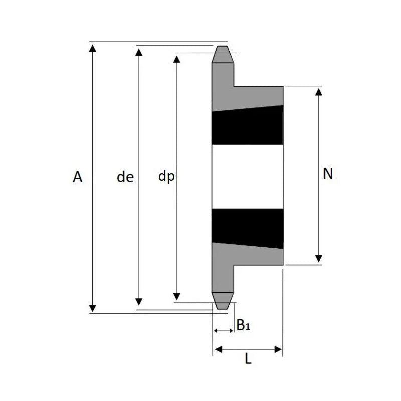 30 Tooth 12B Simplex Sprocket Tapered Locking Bush Type for 3/4 inch Pitch Chain (Bush not Incl.)