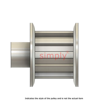 Aluminium Centre Drilled T5 Timing Pulley with Flanges 5mm Pitch 14 Tooth for 10mm Wide Belts