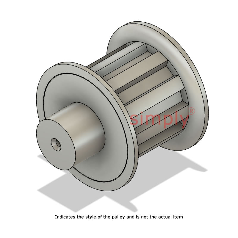 Aluminium Centre Drilled AT5 Timing Pulley with Flanges 5mm Pitch 14 Tooth for 10mm Wide Belts