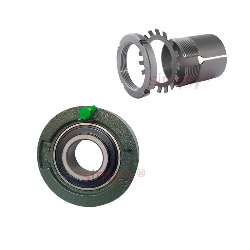 UKC208/HS2308 Imperial Cast Iron Medium Duty Cartridge Unit with Adaptor Sleeve Mounted and 1-3/8 inch Bore Insert 3.937 inch Outside Dia