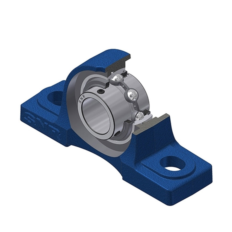 SNR UCP209NL3 Metric Cast Iron Two Bolt Pillow / Plummer Block Housing 45mm Bore Insert with Triple Lip Seal - Allow 2-3 Days