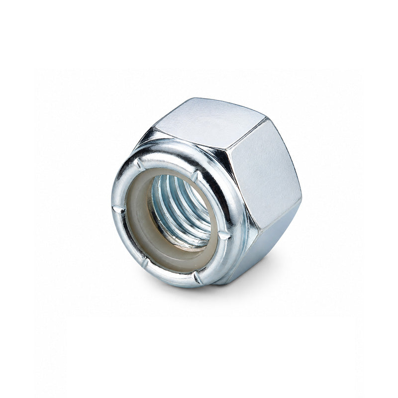 Unifix 1/4-28 UNFx0.439 - Grade 2 Nyloc Insert Nut ANSI/ASME B18.16.6 with 28 TPI Pitch and Bright Zinc Plated Finish - Allow 2-3 Days