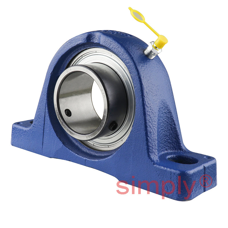SNR USPE211 Metric Cast Iron Two Bolt Pillow / Plummer Block Housing with 55mm Bore Insert - Allow 2-3 Days