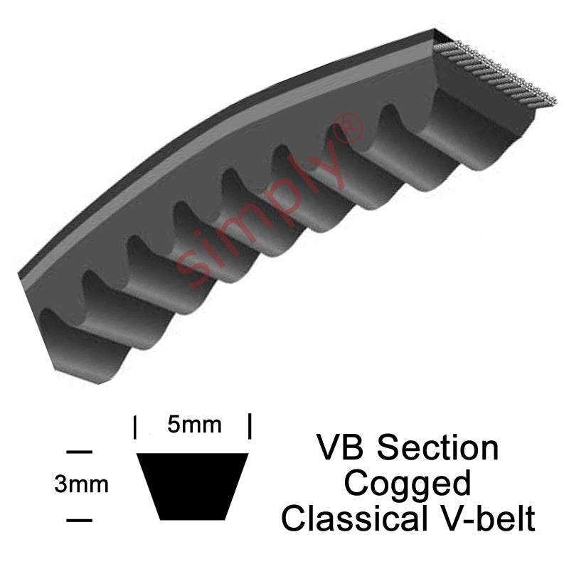 Optibelt VB-5x475-Li Cogged Classical 5mm Wide 3mm Deep V-Belt