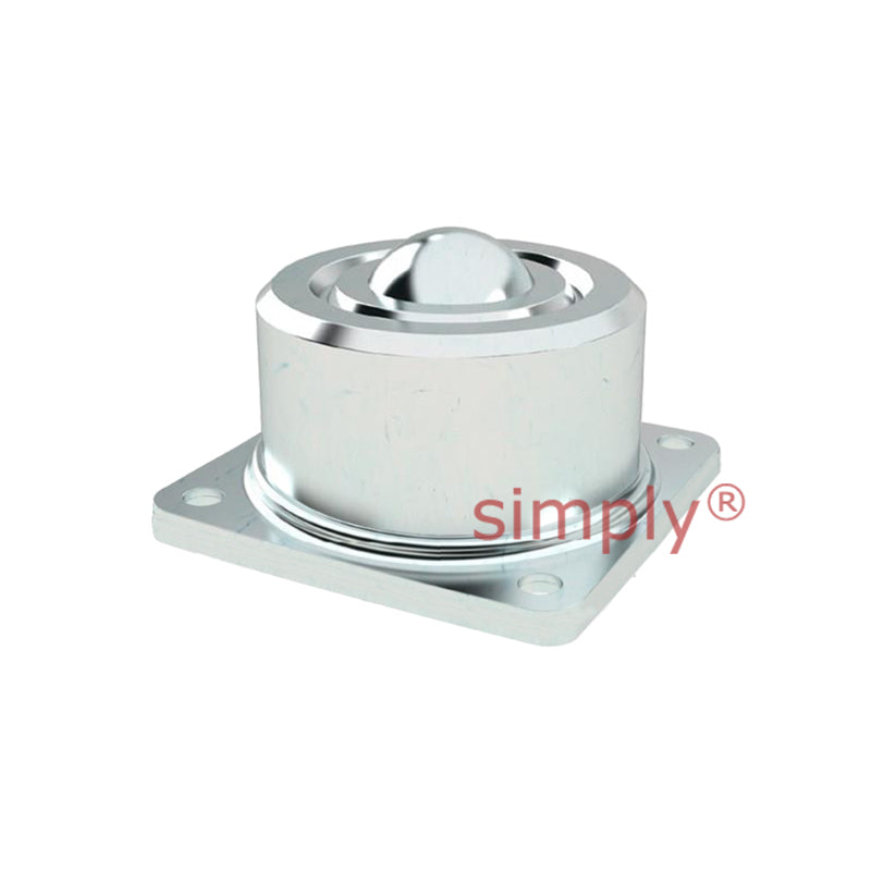 High-Performance High Capacity 4 Bolt Base Mounted Square Surface Ball Transfer Unit with 38.1mm Steel Ball - Load Capacity 1000kg - Allow 2-3 Days