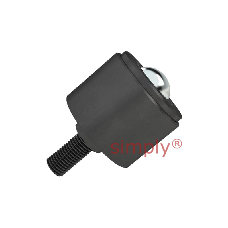 High Capacity Hex Threaded Ball Transfer Unit with 25.4mm Stainless Steel Ball M12 Thread - Load Capacity 224kg - Allow 2-3 Days