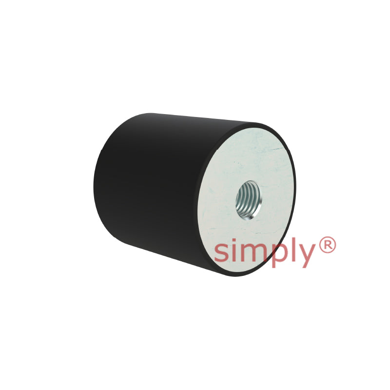 High-Performance Female Rubber Cylindrical Bump Stop 30x30mm M8 Thread