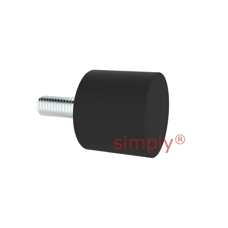 High-Performance Male Rubber Cylindrical Bump Stop 40x35mm M10 Thread